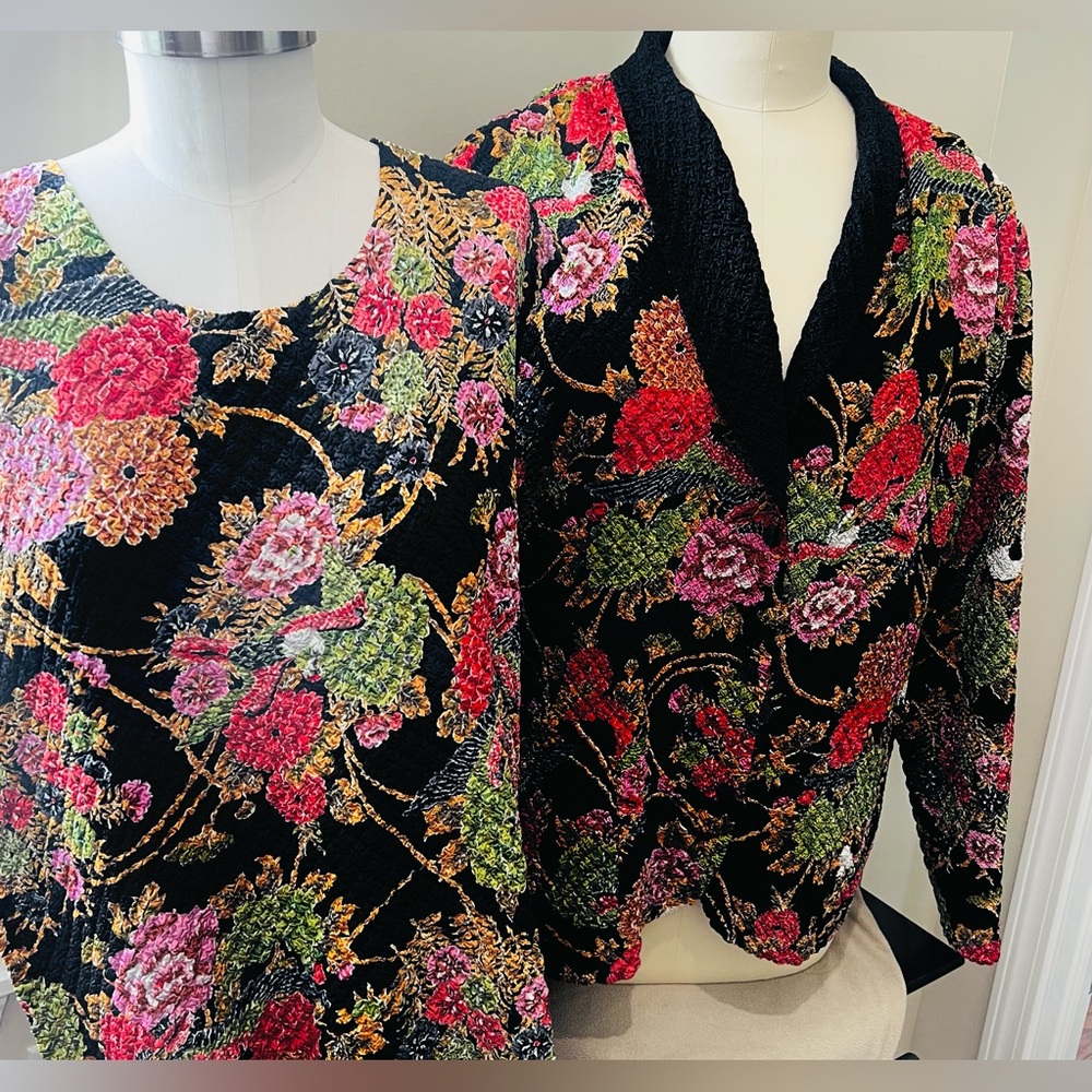 Tania Nardi 3X SET STUNNING crinkle reversible jacket & tank EUC